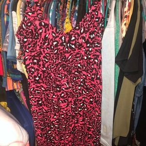 Coral Leopard Print dress